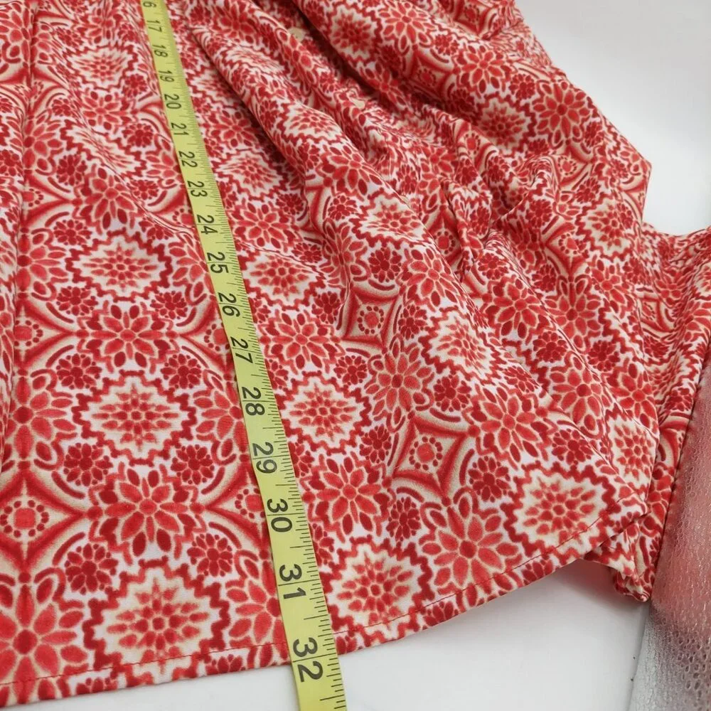 Catherines Shirt Size 4x Orange White Short Sleeves Blouse Size 30/32 - Picture 5 of 8